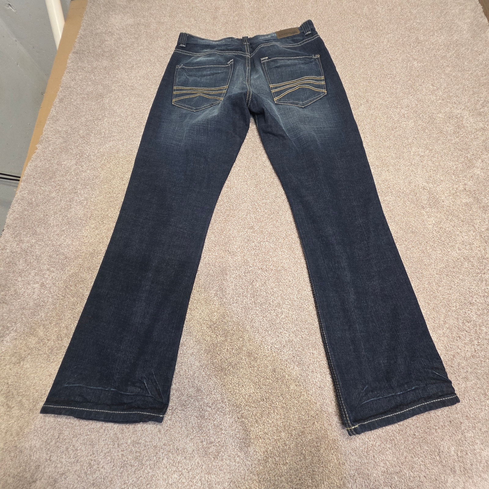 Indie Sleaze Express Loose Low Rise Boot Cut Jeans Mens 32x31 Blake Indigo Y2k